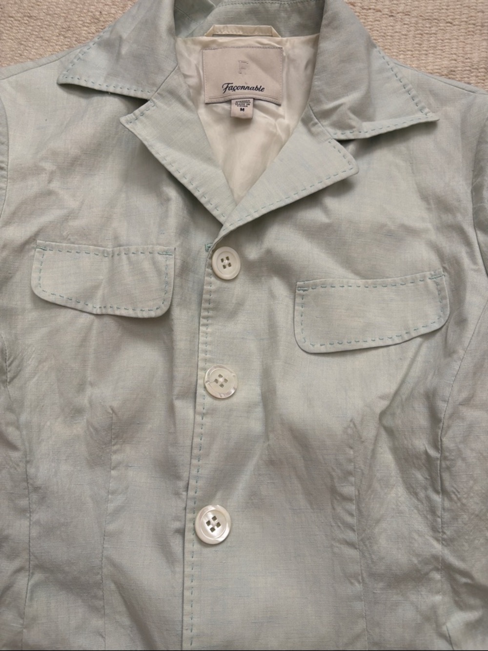 Faconnable Linen Structured Blazer - Picture 3 of 8